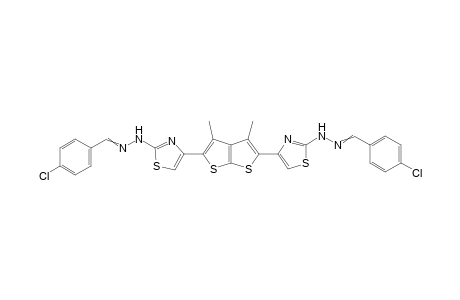 4,4'-(3,4-Dimethylthieno[2,3-b]thiophene-2,5-diyl)bis(2-(2-(4-chlorobenzylidene)hydrazinyl)thiazole)