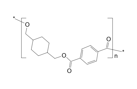 Poly(1,4-cyclohexylenedimethylene terephthalate), poly(oxymethylene-1,4-cyclohexylenemethyleneoxyterephthaloyl)