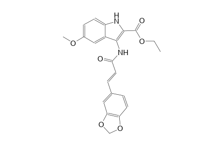 ethyl 3-{[(2E)-3-(1,3-benzodioxol-5-yl)-2-propenoyl]amino}-5-methoxy-1H-indole-2-carboxylate