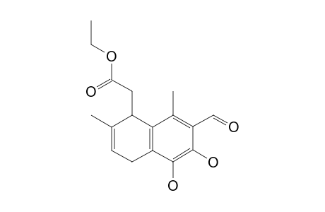 5-CARBOXYMETHYL-3-FORMYL-1,2-DIHYDROXY-4,6-DIMETHYL-5,8-DIHYDRONAPHTHALENE
