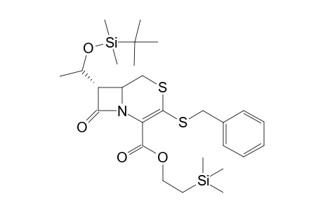 .beta.-Trimethylsilylethyl 3-benzylthio-7-(R)-t-butyldimethyloxyethyl-1-dethia-2-thia-3-cephemcarboxylate