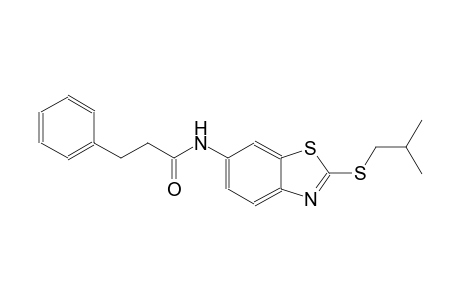 N-[2-(isobutylsulfanyl)-1,3-benzothiazol-6-yl]-3-phenylpropanamide