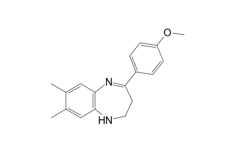2,3-dihydro-7,8-dimethyl-4-(p-methoxyphenyl)-1H-1,5-benzodiazepine