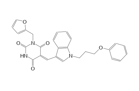 (5Z)-1-(2-furylmethyl)-5-{[1-(3-phenoxypropyl)-1H-indol-3-yl]methylene}-2,4,6(1H,3H,5H)-pyrimidinetrione