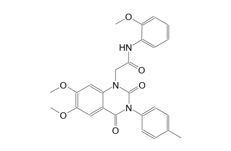 2-(6,7-dimethoxy-3-(4-methylphenyl)-2,4-dioxo-3,4-dihydro-1(2H)-quinazolinyl)-N-(2-methoxyphenyl)acetamide