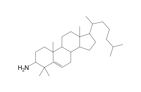 3-Amino-17-(1',6'-dimethylheptyl)-4,4-dimethyl-6b-"demethyl"-4a,5-didehydro-dihydrosteroidic cpd.