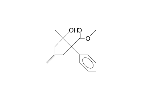2-Hydroxy-1-phenyl-2-methyl-4-methylidene-cyclopentanecarboxylic acid, ethyl ester