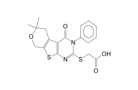 2-carboxymethylthio-3-phenyl-4-oxo-6,6-dimethyl-3,4,5,6-tetrahydro-8H-pyrimidino[4,5-b]pyrano[4,3-d]thiophene