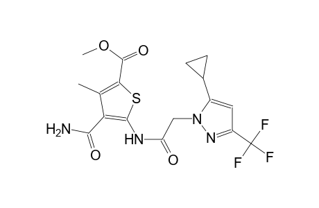 methyl 4-(aminocarbonyl)-5-({[5-cyclopropyl-3-(trifluoromethyl)-1H-pyrazol-1-yl]acetyl}amino)-3-methyl-2-thiophenecarboxylate