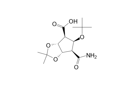 (+,-)-4.beta.-carbamoyl-2.alpha.,3.alpha.-[(dimethylmethylene)dioxy]-5.beta.-tert-butoxy-1.beta.-cyclopentanecarboxylic acid