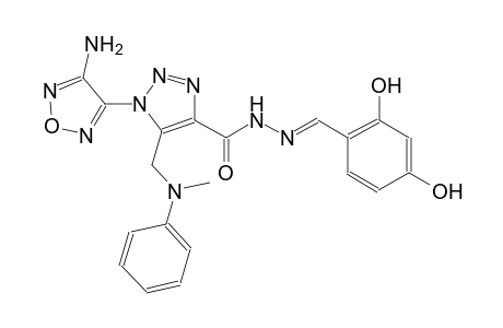 1-(4-amino-1,2,5-oxadiazol-3-yl)-N'-[(E)-(2,4-dihydroxyphenyl)methylidene]-5-[(methylanilino)methyl]-1H-1,2,3-triazole-4-carbohydrazide