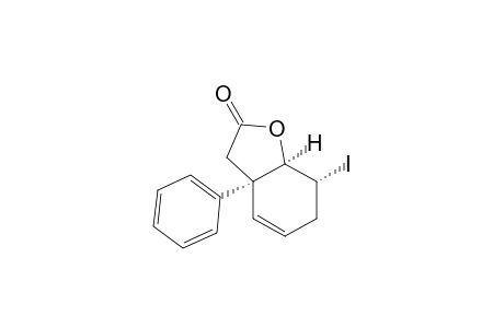 2(3H)-Benzofuranone, 3a,6,7,7a-tetrahydro-7-iodo-3a-phenyl-, (3a.alpha.,7.alpha.,7a.alpha.)-(.+-.)-