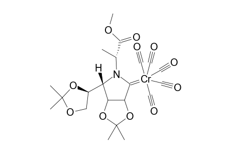 Pentacarbonyl[4-deoxy-2,3:5,6-di-O-isopropylidene-4-(1'-methoxycarbonylprop-2'-(R)-2'-yl)amino-D-allofuranosylidene)chromium(0) isomer