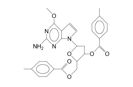 2-Amino-7-(2-deoxy-3,5-di-O-[4-toluoyl]-B-D-erythro-pentofuranosyl)-4-methoxy-7H-pyrrolo(2,3-D)pyrimidine