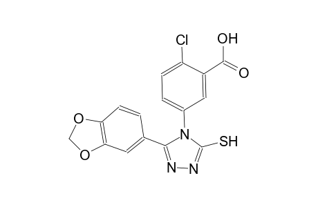 benzoic acid, 5-[3-(1,3-benzodioxol-5-yl)-5-mercapto-4H-1,2,4-triazol-4-yl]-2-chloro-