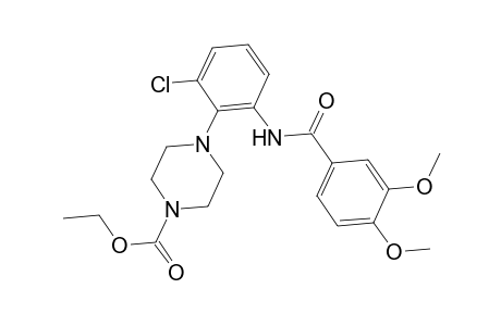 1(2H)-Pyrazinecarboxylic acid, 4-[2-chloro-6-[(3,4-dimethoxybenzoyl)amino]phenyl]tetrahydro-, ethyl ester