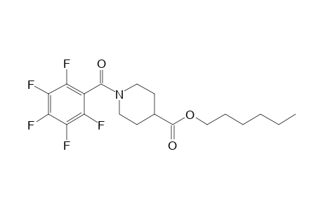 Isonipecotic acid, N-pentafluorobenzoyl-, hexyl ester