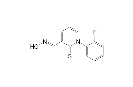 (3E)-1-(2-fluorophenyl)-2-sulfanylidene-3-pyridinecarboxaldehyde oxime