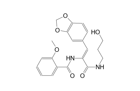 N-((Z)-2-(1,3-benzodioxol-5-yl)-1-{[(3-hydroxypropyl)amino]carbonyl}ethenyl)-2-methoxybenzamide