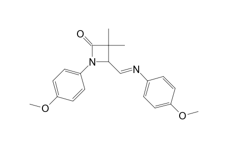 2-Azetidinone, 1-(4-methoxyphenyl)-4-[[(4-methoxyphenyl)imino]methyl]-3,3-dimethyl-, (.+-.)-
