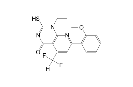 pyrido[2,3-d]pyrimidin-4(1H)-one, 5-(difluoromethyl)-1-ethyl-2-mercapto-7-(2-methoxyphenyl)-