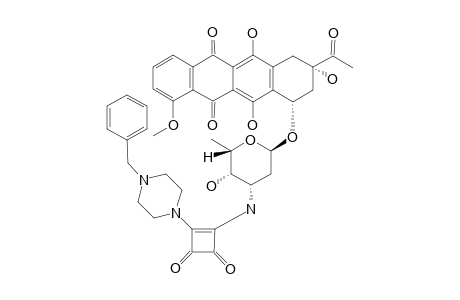 (7S,9S)-9-acetyl-7-[(2R,4S,5S,6S)-4-[[2-[4-(benzyl)piperazin-1-yl]-3,4-diketo-1-cyclobutenyl]amino]-5-hydroxy-6-methyl-tetrahydropyran-2-yl]oxy-6,9,11-trihydroxy-4-methoxy-8,10-dihydro-7H-tetracene-5,12-quinone