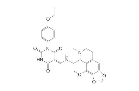 (5Z)-1-(4-ethoxyphenyl)-5-({[(4-methoxy-6-methyl-5,6,7,8-tetrahydro[1,3]dioxolo[4,5-g]isoquinolin-5-yl)methyl]amino}methylene)-2,4,6(1H,3H,5H)-pyrimidinetrione