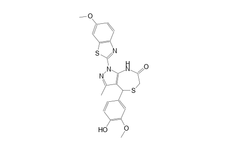 1H-pyrazolo[3,4-e][1,4]thiazepin-7(6H)-one, 4,8-dihydro-4-(4-hydroxy-3-methoxyphenyl)-1-(6-methoxy-2-benzothiazolyl)-3-methyl-