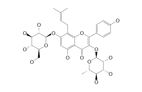 EPIMEDOSIDE-A;8-PRENYL-KAEMPFEROL-3-O-RHAMNOPYRANOSIDE-7-O-GLUCOPYRANOSIDE