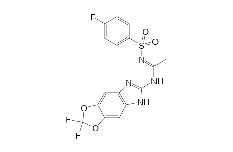 (E)-N-(2,2-Difluoro-5H-[1,3]dioxolo[4,5-f]benzimidazol-6-yl)-N'-[(4-fluorophenyl)sulfonyl]acetimidamide