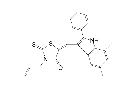 (5E)-3-allyl-5-[(5,7-dimethyl-2-phenyl-1H-indol-3-yl)methylene]-2-thioxo-1,3-thiazolidin-4-one