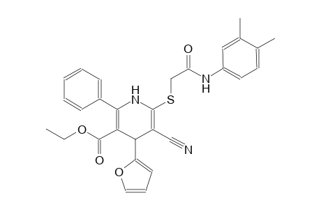 ethyl 5-cyano-6-{[2-(3,4-dimethylanilino)-2-oxoethyl]sulfanyl}-4-(2-furyl)-2-phenyl-1,4-dihydro-3-pyridinecarboxylate