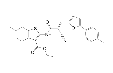 ethyl 2-({(2E)-2-cyano-3-[5-(4-methylphenyl)-2-furyl]-2-propenoyl}amino)-6-methyl-4,5,6,7-tetrahydro-1-benzothiophene-3-carboxylate