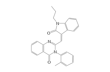 4(3H)-quinazolinone, 2-[(Z)-(1,2-dihydro-2-oxo-1-propyl-3H-indol-3-ylidene)methyl]-3-(2-methylphenyl)-