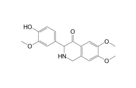 4(1H)-Isoquinolinone, 2,3-dihydro-3-(4-hydroxy-3-methoxyphenyl)-6,7-dimethoxy-, (.+-.)-