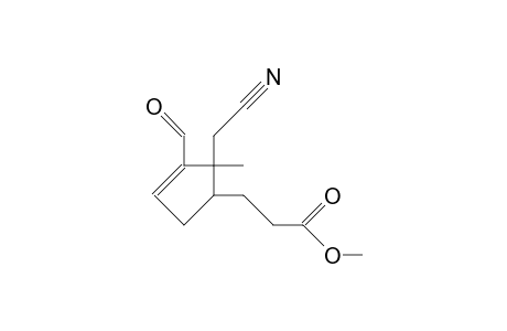 5-(2-Methoxycarbonyl-ethyl)-1-cyanomethyl-1-methyl-2-cyclopentene-2-carboxaldehyde