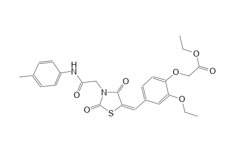 ethyl [4-((E)-{2,4-dioxo-3-[2-oxo-2-(4-toluidino)ethyl]-1,3-thiazolidin-5-ylidene}methyl)-2-ethoxyphenoxy]acetate