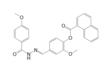 2-methoxy-4-{(E)-[(4-methoxybenzoyl)hydrazono]methyl}phenyl 1-naphthoate