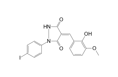 4-(2-Hydroxy-3-methoxy-benzylidene)-1-(4-iodo-phenyl)-pyrazolidine-3,5-dione