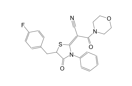 (2E)-2-[5-(4-fluorobenzyl)-4-oxo-3-phenyl-1,3-thiazolidin-2-ylidene]-3-(4-morpholinyl)-3-oxopropanenitrile