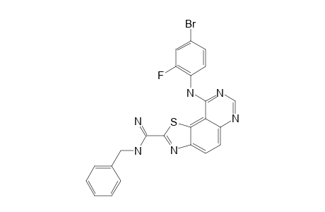 N-BENZYL-9-(4-BROMO-2-FLUOROPHENYLAMINO)-THIAZOLO-[5,4-F]-QUINAZOLINE-2-CARBOXIMIDAMIDE