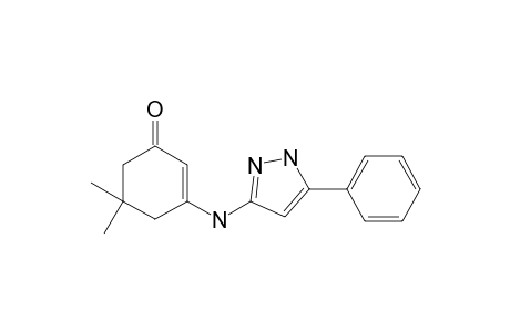 5,5-dimethyl-3-[(5-phenyl-1H-pyrazol-3-yl)amino]cyclohex-2-en-1-one