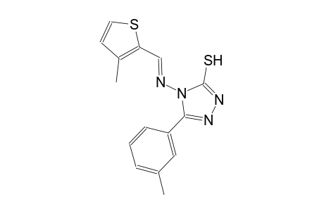 5-(3-methylphenyl)-4-{[(E)-(3-methyl-2-thienyl)methylidene]amino}-4H-1,2,4-triazol-3-yl hydrosulfide