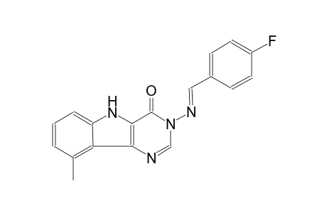 3-{[(E)-(4-fluorophenyl)methylidene]amino}-9-methyl-3,5-dihydro-4H-pyrimido[5,4-b]indol-4-one