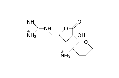 5-Ammonium-6-(3'-[3'-hydroxy-5'-guanidiniummethyl]-oxolanyl-2-one)-oxane