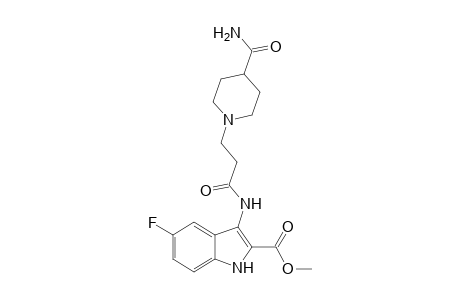 3-[3-(4-carbamoylpiperidino)propanoylamino]-5-fluoro-1H-indole-2-carboxylic acid methyl ester