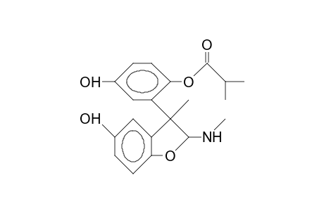 (E)-3-(5-Hydroxy-2-[2-methyl-propionyloxy]-phenyl)-3-methyl-2-methylamino-2,3-dihydro-benzofuran-5-ol