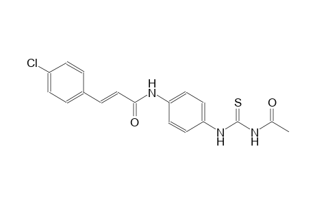 (2E)-N-(4-{[(acetylamino)carbothioyl]amino}phenyl)-3-(4-chlorophenyl)-2-propenamide