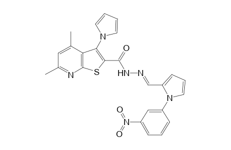 4,6-Dimethyl-N'-[(1E)-[1-(3-nitrophenyl)-1H-pyrrol-2-yl]methylidene]-3-(1H-pyrrol-1-yl)thieno[2,3-b]pyridine-2-carbohydrazide