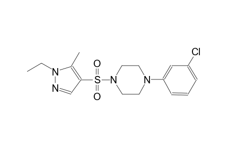 1-(3-chlorophenyl)-4-[(1-ethyl-5-methyl-1H-pyrazol-4-yl)sulfonyl]piperazine
